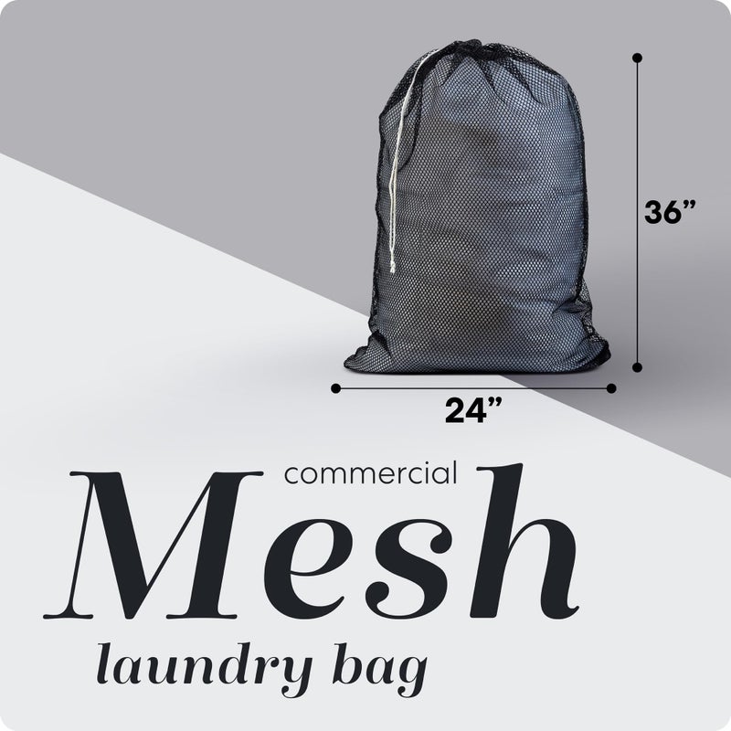 Handy Laundry Mesh XL Laundry Bag - Durable, Machine Washable with Secure Drawstring Closure - Perfect for College Dorms, Laundromats, Apartments (Black, Large 24" x 36") - Image 2